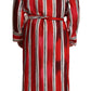 Chic Striped Silk Sleepwear Robe