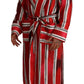 Chic Striped Silk Sleepwear Robe