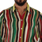 Elegant Multicolor Striped Silk Blend Shirt