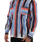 Elegant Striped Cotton Shirt with Pockets