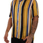 Yellow Striped Silk-Blend Men's Shirt