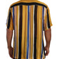 Yellow Striped Silk-Blend Men's Shirt