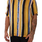 Yellow Striped Silk-Blend Men's Shirt