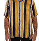 Yellow Striped Silk-Blend Men's Shirt