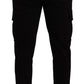 Elegant Black Slim Fit Cargo Pants