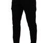 Elegant Black Slim Fit Cargo Pants