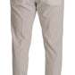 Elegant Tapered Corduroy Pants in Off White