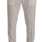 Elegant Tapered Corduroy Pants in Off White