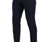 Elegant Dark Blue Slim-Fit Dress Pants