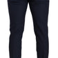 Elegant Dark Blue Slim-Fit Dress Pants