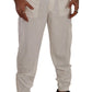 Elegant Off White Cargo Pants - Regular Fit