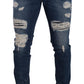 Elegant Distressed Slim Fit Denim Jeans