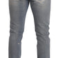 Elegant Light Blue Straight Denim Jeans