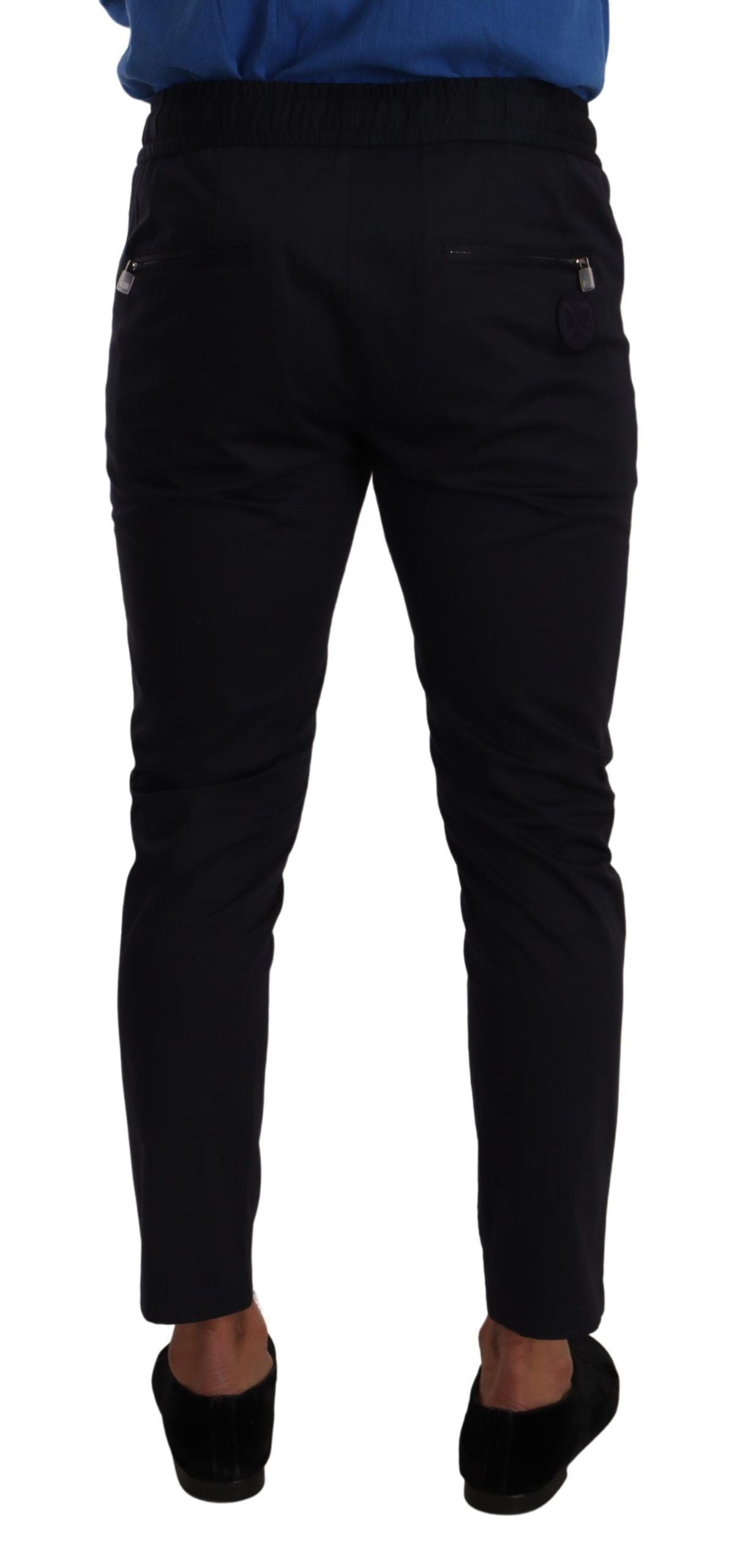 Elegant Dark Blue Skinny Jogging Pants