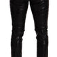 Elegant Black Logo Skinny Pants