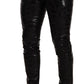 Elegant Black Logo Skinny Pants