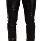 Elegant Black Logo Skinny Pants