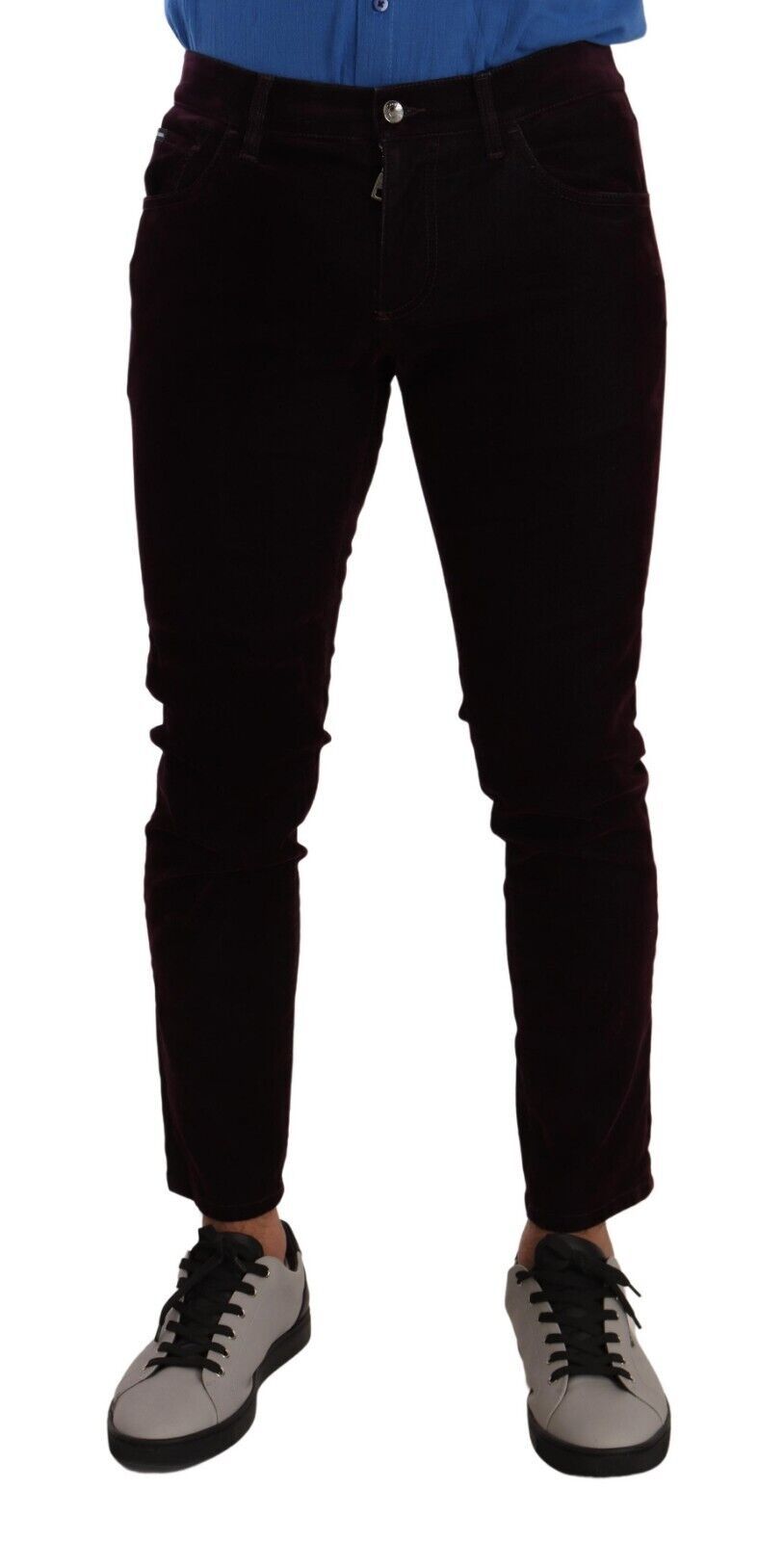 Elegant Burgundy Slim Fit Denim