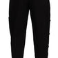 Chic Black Cargo Pants with Stretch Comfort