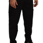 Chic Black Cargo Pants with Stretch Comfort