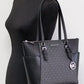 Charlotte Black PVC Leather Large Top Zip Tote Handbag Bag Purse