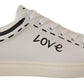 Elegant White Leather Casual Sneakers