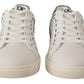 Elegant White Leather Casual Sneakers