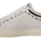 Elegant White Leather Casual Sneakers