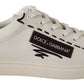 Italian Casual Leather Sneakers in White & Bordeaux