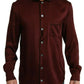 Bordeaux Silk Pajama-Inspired Shirt