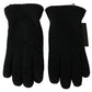 Elegant Black Leather Biker Gloves