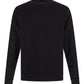 Elegant Black Cotton Round Neck Sweatshirt