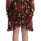 Floral Silk Mini Knee High Dress