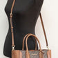 Gilly Large Brown Signature PVC Travel Drawstring Tote Bag Handbag