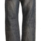 Chic Gray Straight Cut Ramie-Cotton Jeans