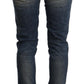 Blue Washed Skinny Cotton Blend Jeans