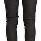 Chic Mid Waist Skinny Black Jeans