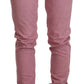 Elegant Pink Slim Fit Denim Jeans