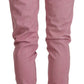 Elegant Pink Slim Fit Denim Jeans