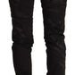 Elegant Black Slim Fit Embellished Jeans