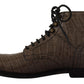 Elegant Crocodile Derby Brogue Boots