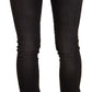 Chic Black Washed Slim Fit Mid Waist Jeans