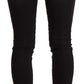 Chic Black Washed Slim Fit Mid Waist Jeans