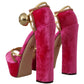 Ethereal Pink Velvet Crystal Sandals