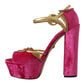 Ethereal Pink Velvet Crystal Sandals