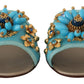 Exquisite Crystal-Embellished Exotic Leather Sandals