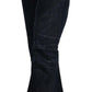 Chic Dark Blue Mid Waist Jeans