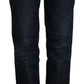 Chic Dark Blue Mid Waist Jeans