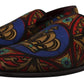 Multicolor Jacquard Slide-On Loafer Slippers