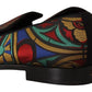 Multicolor Jacquard Slide-On Loafer Slippers